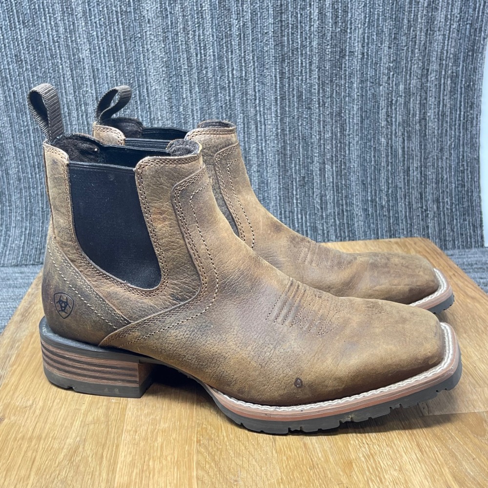 Ariat Hybrid Low Boy Chelsea Boots Mens 7.5D Brown Leather Square Toe 10044555